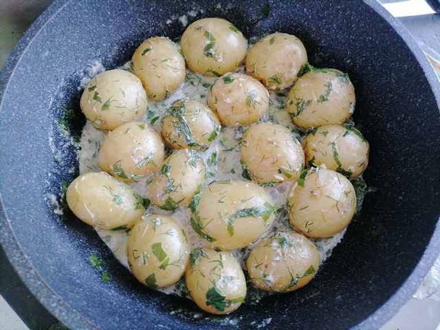 Молодая картошка со сметаной и зеленью как приготовить