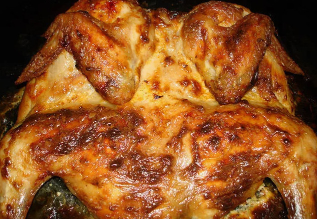 Курица в духовке разрезанная по грудке румяная и вкусная рецепт с фото